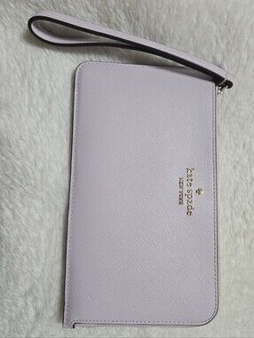 Kate Spade New York Pastel Lavender Saffiano Leather Medium Zip Wristlet